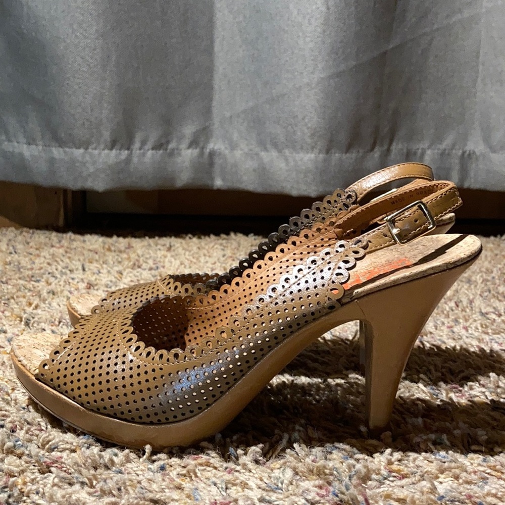 KORS slingback peep toe pumps
